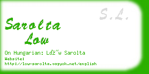 sarolta low business card